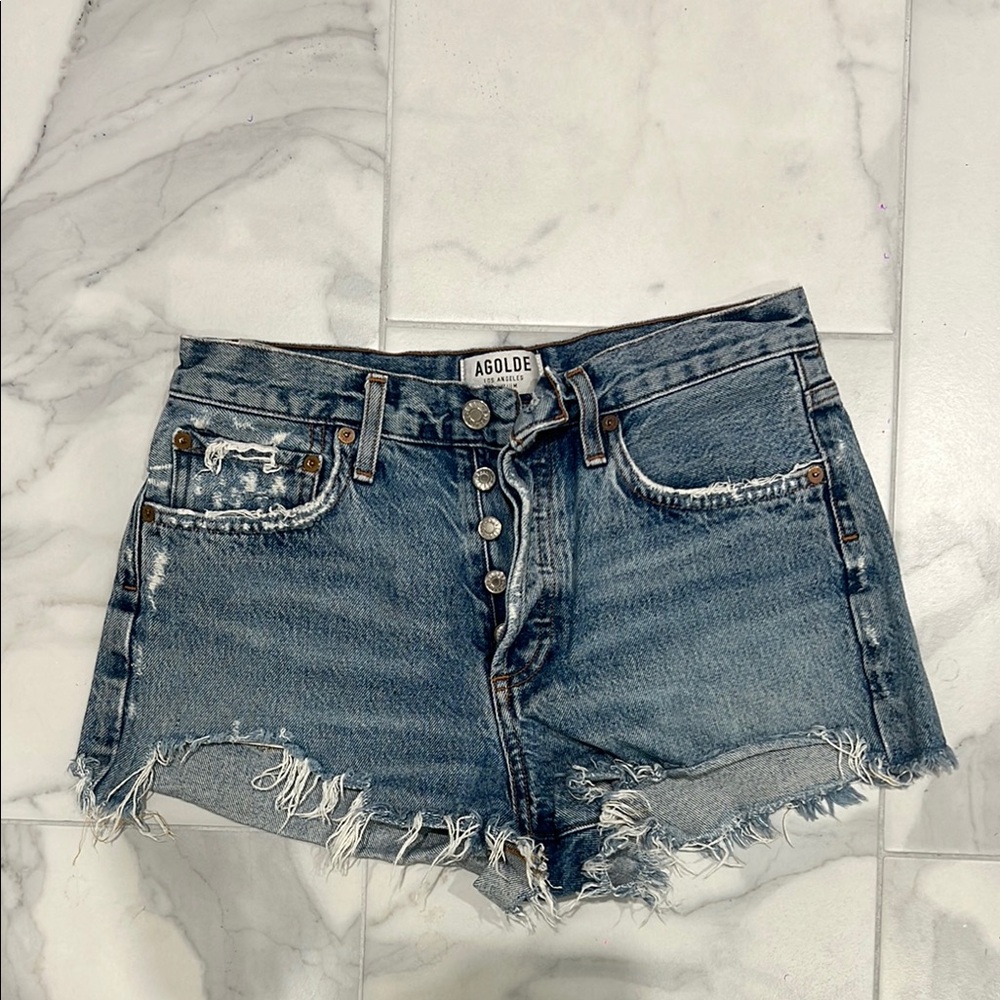 AGOLDE Women's Blue Denim Shorts